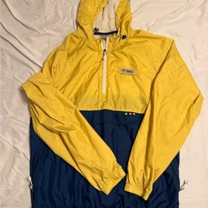 Columbia PFG Yellow Hooded Packable Windbreaker